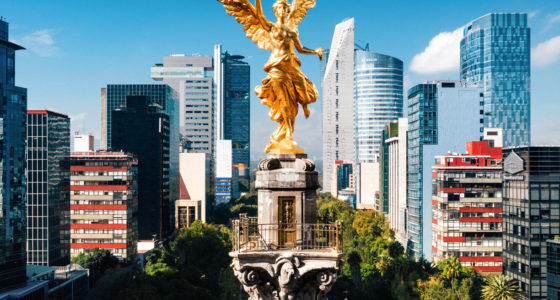 This sculpture of the Angel of Independence resides on Reforma Boulevard in the heart Mexico City.